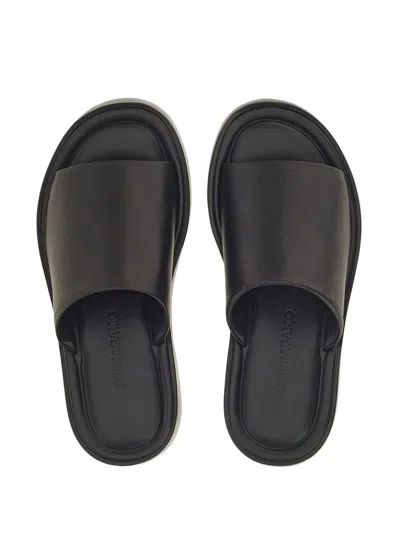 Ferragamo Crossover-strap Leather Slides