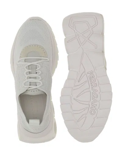 Ferragamo Men Nylon Sneakers With Iconic Gancini Sole