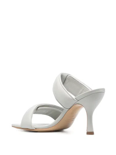 Gia Borghini X Pernille Perni 90mm Leather Mules In Gray