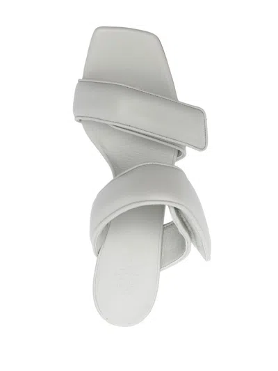 Gia Borghini X Pernille Perni 90mm Leather Mules In Gray