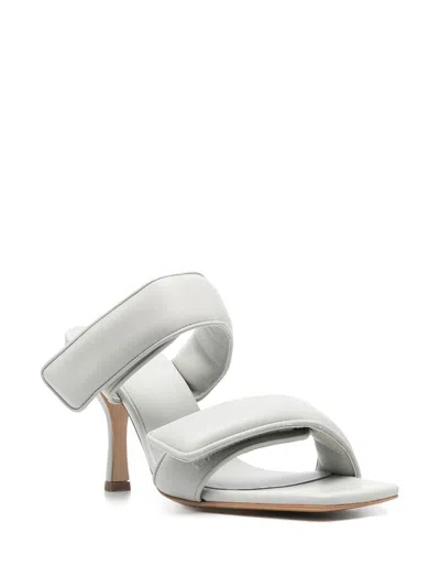 Gia Borghini X Pernille Perni 90mm Leather Mules In Gray
