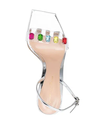 Gianvito Rossi Crystal Embellished Transparent Strap Sandals