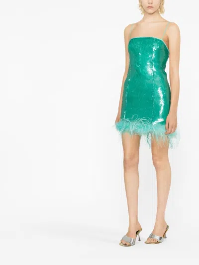 Giuseppe Di Morabito Feather-trimmed Sequin Embellished Sleeveless Dress