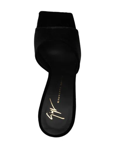 Giuseppe Zanotti Solhene Velvet Mules In Black