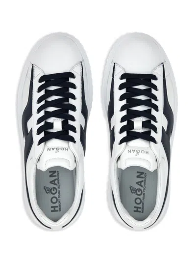 Shop Hogan Pre H Stripes Leather Sneakers