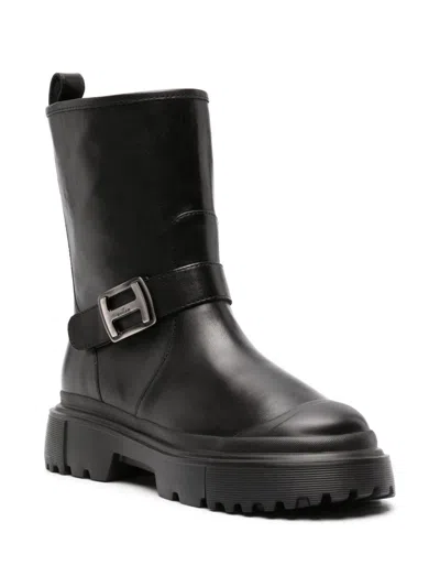 Hogan Pre H619 Leather Biker Boots
