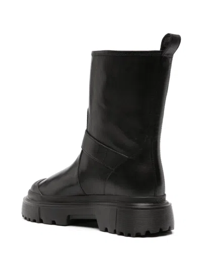 Hogan Pre H619 Leather Biker Boots