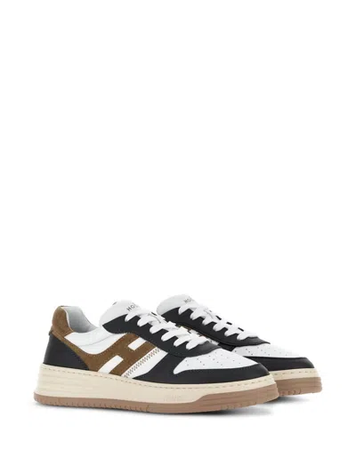 Shop Hogan Pre H630 Leather Sneakers