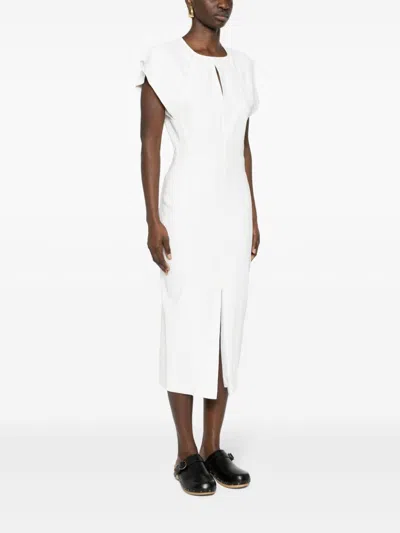 Isabel Marant Nadela Asymmetric Gathered Cotton-jersey Maxi Dress In White