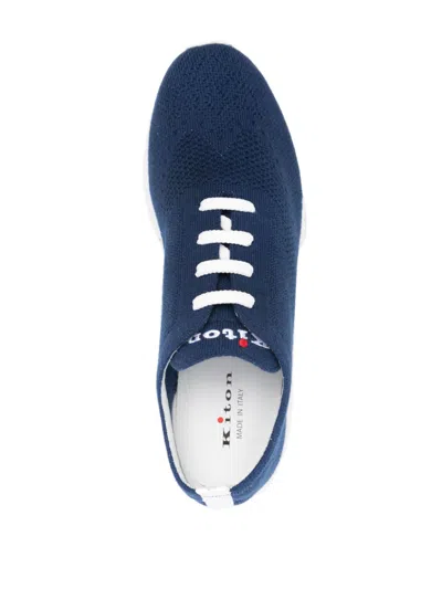Kiton Dark Blue Low-top Sneakers