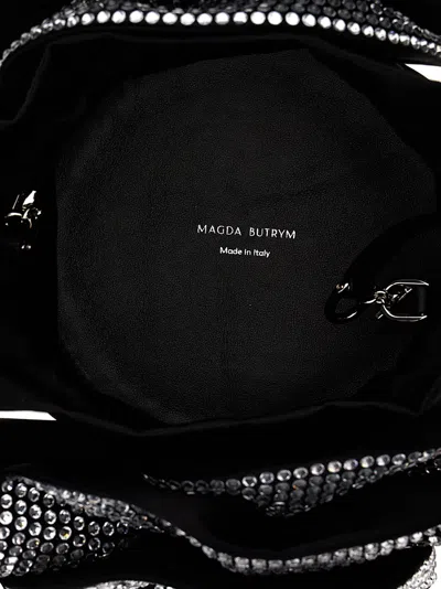 Magda Butrym Leather-trimmed Crystal-embellished Satin Shoulder Bag