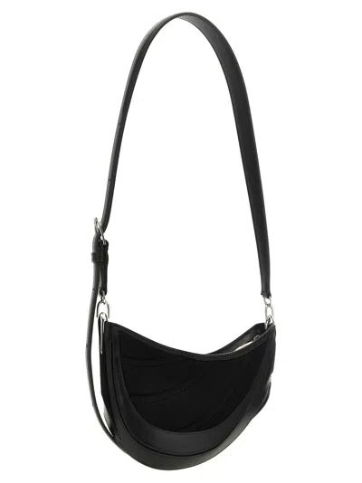 Shop Mugler 'small Denim Spiral Curve 01' Shoulder Bag