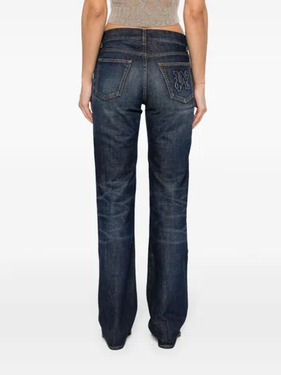 Palm Angels Monogram Patch Straight-leg Jeans