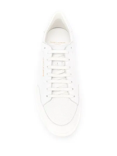 Saint Laurent Low-top Leather Sneakers Round Toe