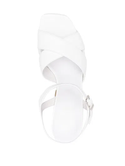 Si Rossi White Sandals With A Sculpted Heel