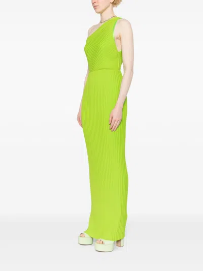 Solace London Green One Shoulder Maxi Dress