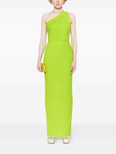 Solace London Green One Shoulder Maxi Dress