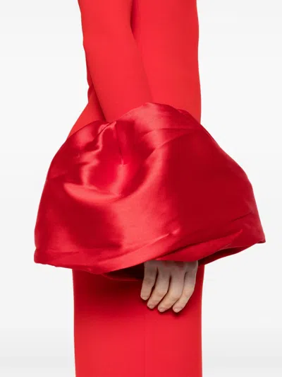 Solace London Talia Off-the-shoulder Faille-trimmed Crepe Gown