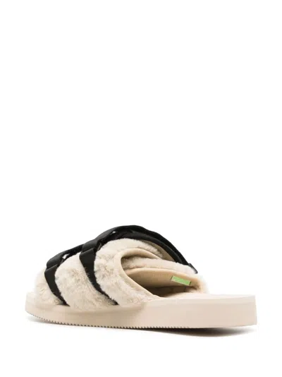 Suicoke Double Strap Rubber Sole Slides With Logo-patch