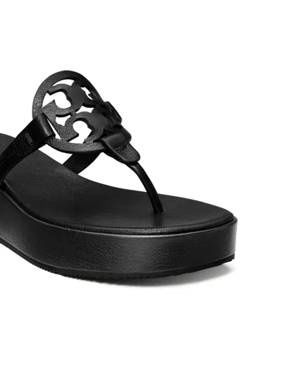 Tory Burch Black Miller Wedge Sandals