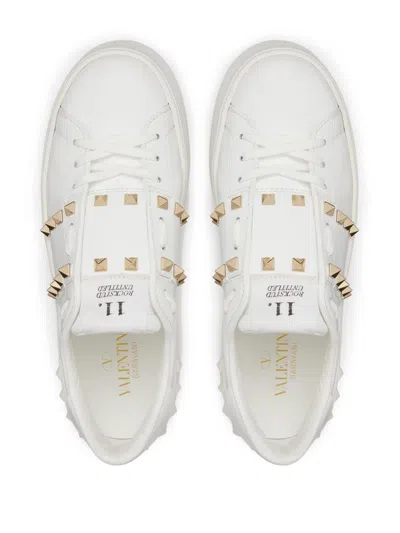 Shop Valentino Garavani Rockstud Untitled Leather Sneakers