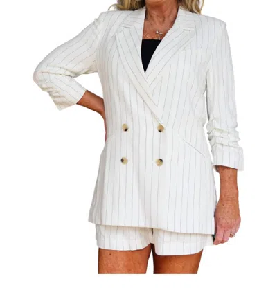 Shop Bishop + Young Ticket To Paradise Stripe Riviera Blazer In White
