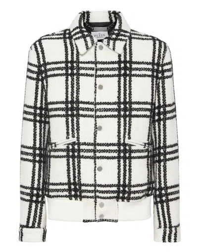Philipp Plein Alpaca Wool Bomber Gothic Plein In Multi