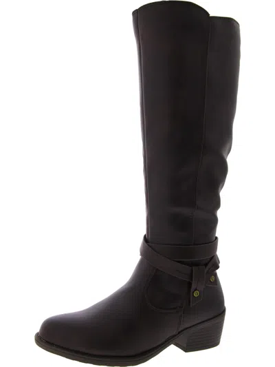 Easy Street Anissa Womens Faux Leather Tall Knee-high Boots In Brown