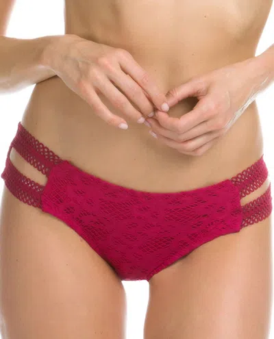Becca Women's Lace American Hipster Bikini Bottom In Raspberry In Multi