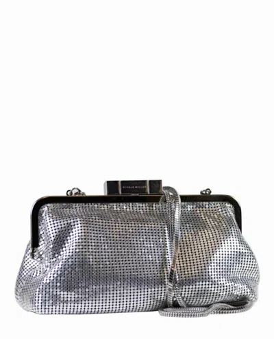 Nicole Miller Women's Chainmail Crossbody Clutch In Silver In Silver