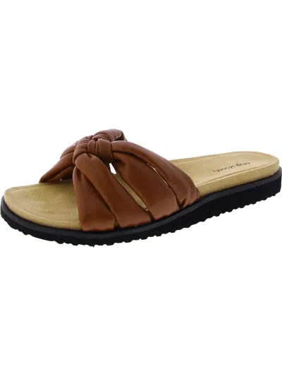 EASY STREET SUZANNE WOMENS SUPERCOMFF FAUX LEATHER SLIDE SANDALS 