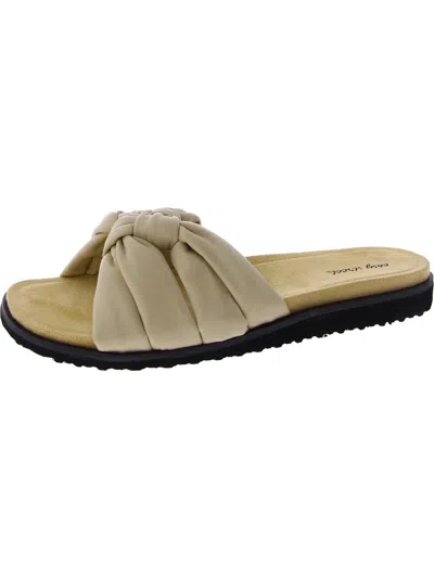 EASY STREET SUZANNE WOMENS SUPERCOMFF FAUX LEATHER SLIDE SANDALS 