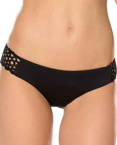 Becca Women's Siren Open Ringlet Hipster Bikini Bottom In Black In Black