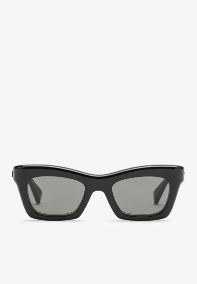 Gucci Rectangular Shape Sunglasses In Gray
