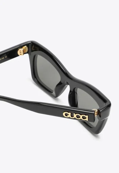 Gucci Rectangular Shape Sunglasses In Gray