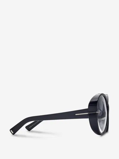 Tom Ford Women's Edie 2 Round-frame Shiny Black Injected Sunglasses In Black