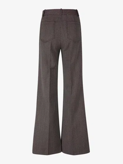 Shop Victoria Beckham Alina Dress Trousers In Tobacco-ed Jacquard Details