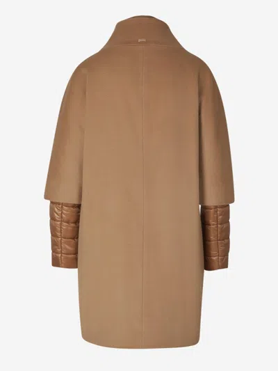 Shop Herno Quilted Wool Coat In Double Layer Effect