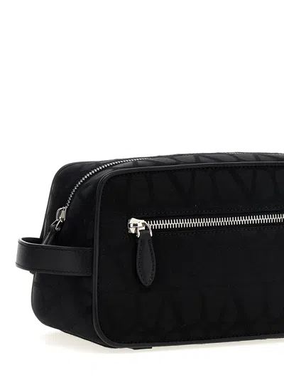 Valentino Garavani  Garavani 'black Iconographe' Wash Bag In Black