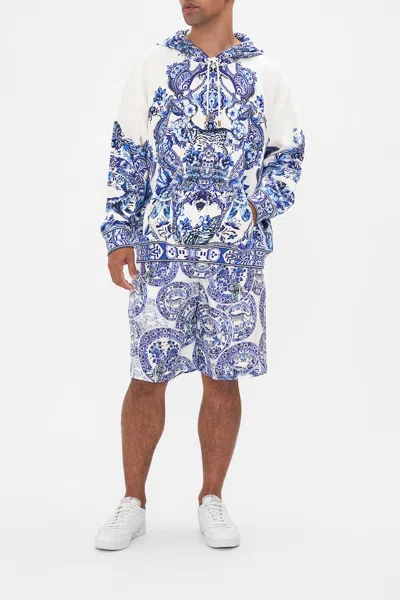 Camilla Oversized Relaxed Fit Hoodie Glaze And Graze In Blue/white