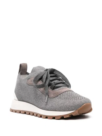 Shop Brunello Cucinelli Cotton Sneakers In Grey