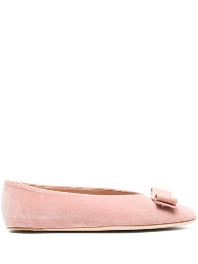 Ferragamo Vara-bow Ballerina Shoes In Pink & Purple