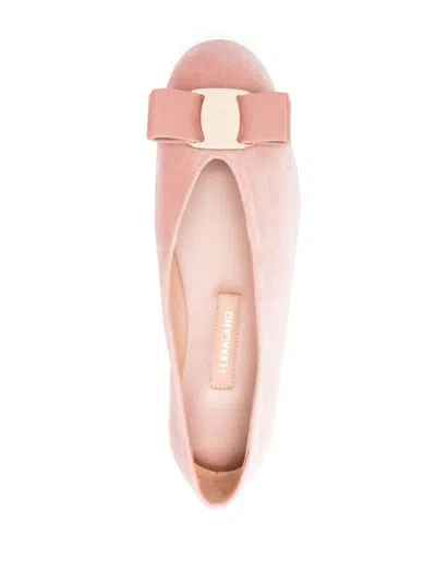 Ferragamo Vara-bow Ballerina Shoes In Pink & Purple