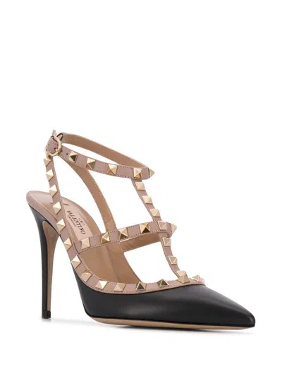 Shop Valentino Garavani Rockstud Leather Pumps In Black