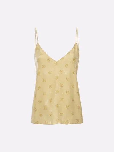 Frame Silk Cami Top In Beige