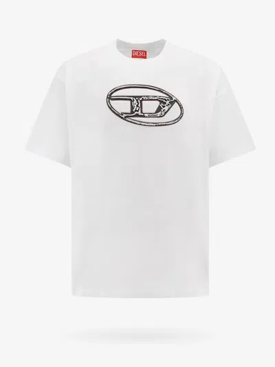 Diesel Faded T-shirt With Oval D Print In White