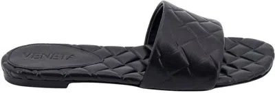 Bottega Veneta Amy Quilted Leather Slides In Black
