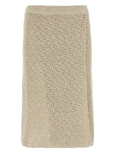 Bottega Veneta Skirt In Ecru