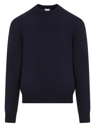 Bottega Veneta Intrecciato-patch Cashmere Sweater In Blue