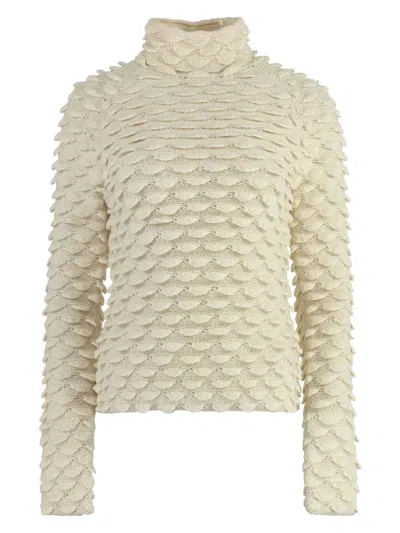 Bottega Veneta Wool Turtleneck Sweater In Panna